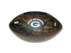 green bay packers team autographed football